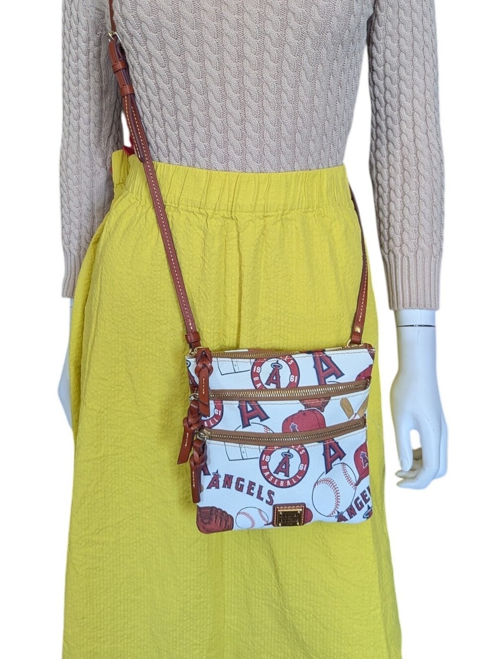 Dooney & Bourke Los Angeles Angels Crossbody Bag in White/Red